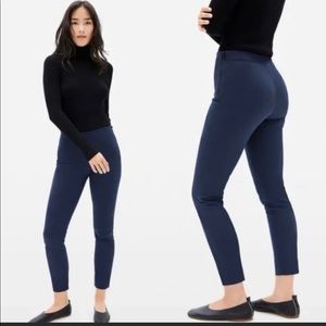 Everlane Navy Blue High Waisted Side Zip Stretch Skinny Cotton Pant Size 2